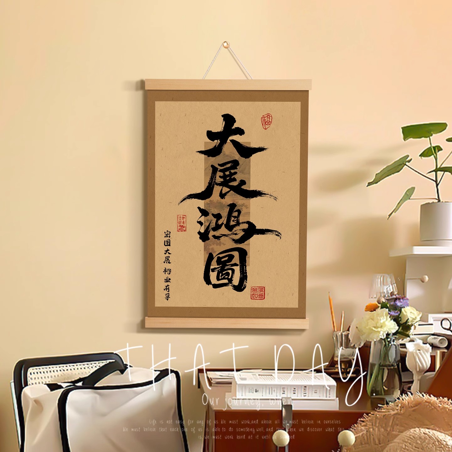 办公室励志玄关书房大展鸿图挂画