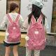 书包女初高中生高颜值格纹背包2025新款 大容量大学生电脑包双肩包