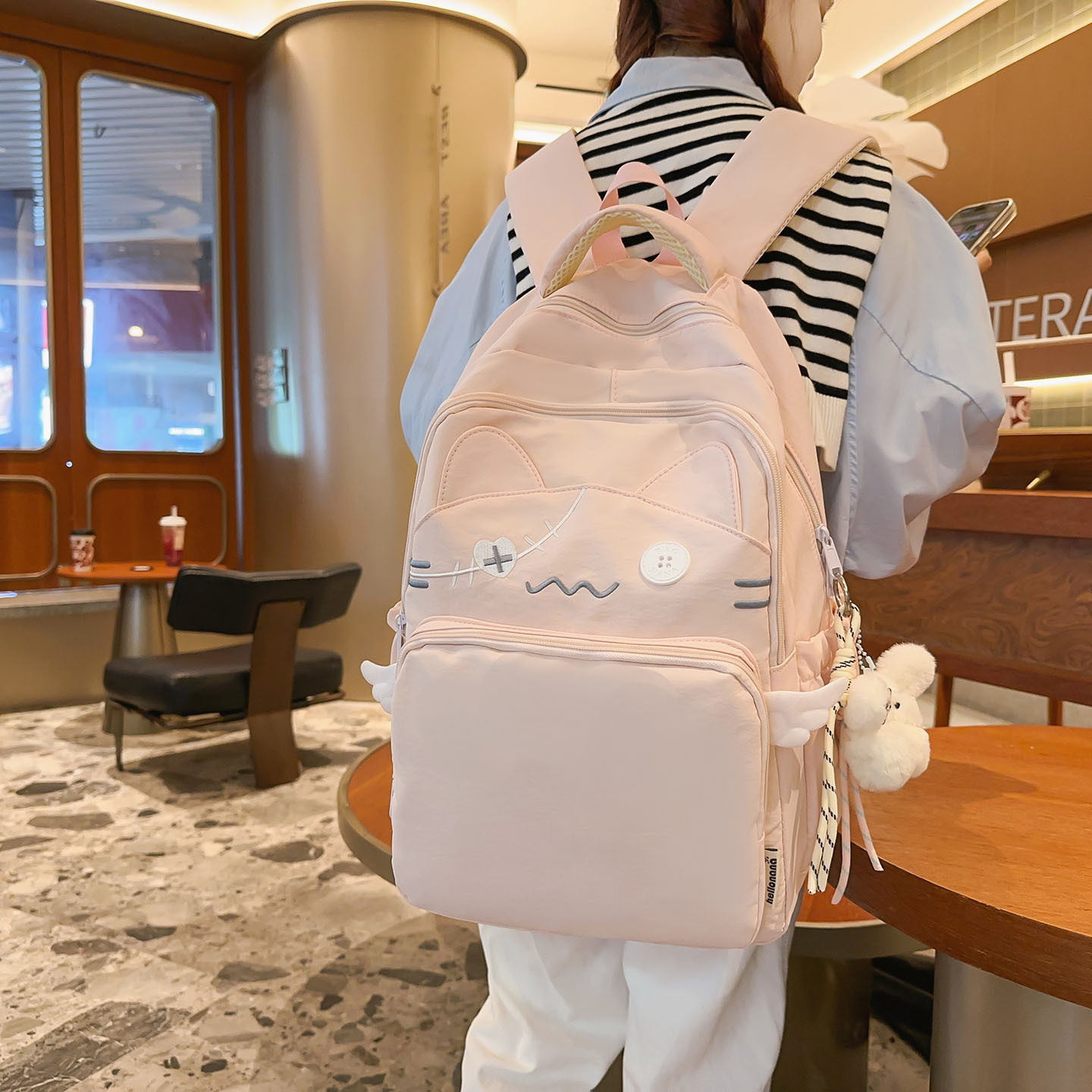 书包女生小学生一二三到六年级女童女孩双肩包初中生猫咪卡通背包