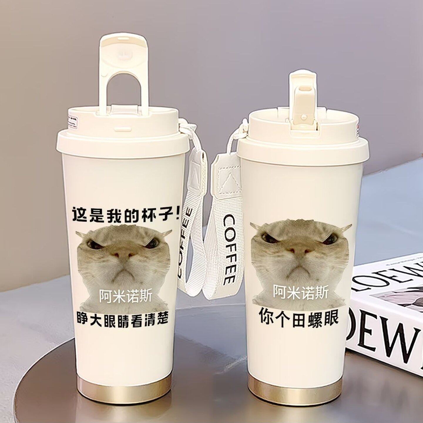 红温猫猫保冷杯咖啡双饮