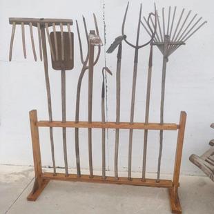 老物件民俗怀旧农具手工提篮风车米斗手推车木犁牛套覆古摆件道具