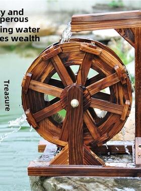 防腐木风水轮流水车景观水车景区水景大型实木水车脚踏彷古厂家