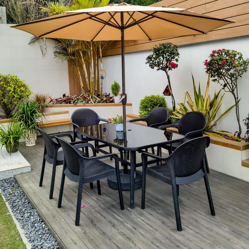 户外桌椅带伞组合庭院室外休闲外摆阳台茶几奶茶店咖啡厅露天露台