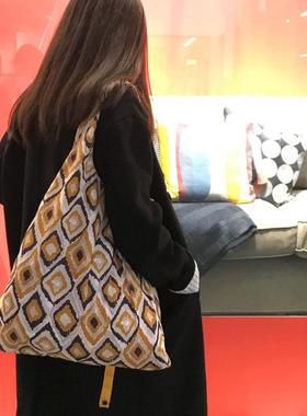 uutao折叠环保购物袋轻便逛街单肩手提包防水布包双层收纳袋时尚