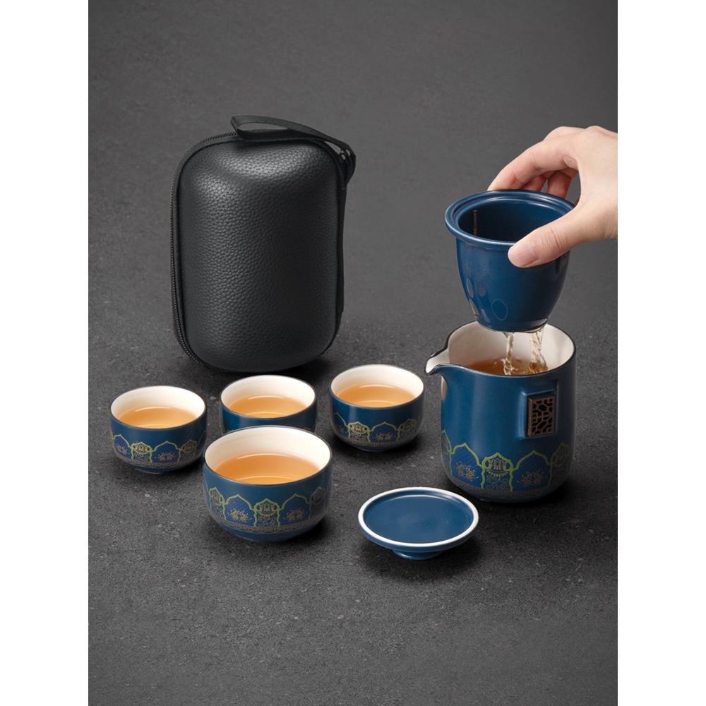 功夫旅行茶具套装便携式户外旅游泡茶露营装备小套快客杯茶壶出差
