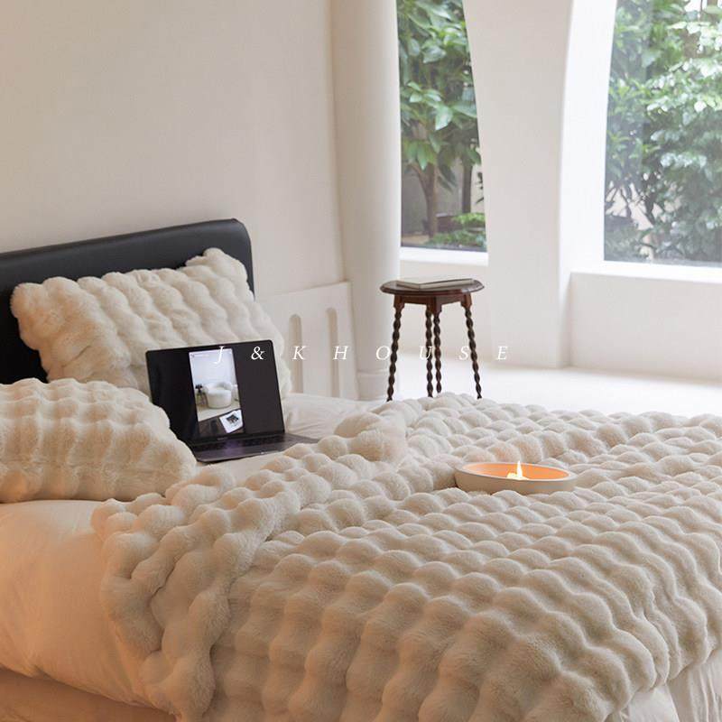 Trend | 小众轻奢沙发毯仿兔毛皮草毛毯午睡毯子冬季加厚盖毯秋冬,床上用品,休闲毯/毛毯/绒毯,淘宝优惠券,粉丝福利购,淘宝优惠卷