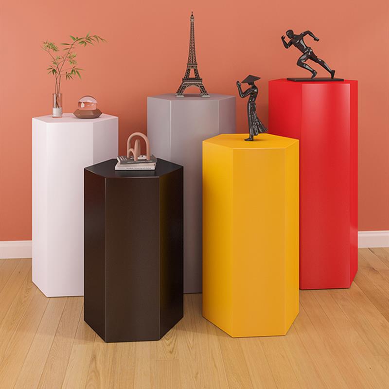 定制展台产品展览展会六边形立柱展示台木质烤漆组合六角异形地台