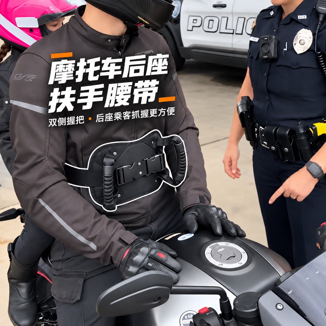 摩托车后座扶手腰带骑行载人神器