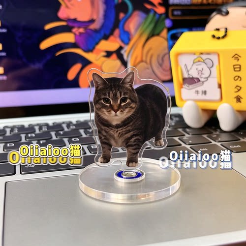 创意oiiai猫亚克力旋转立牌摆件
