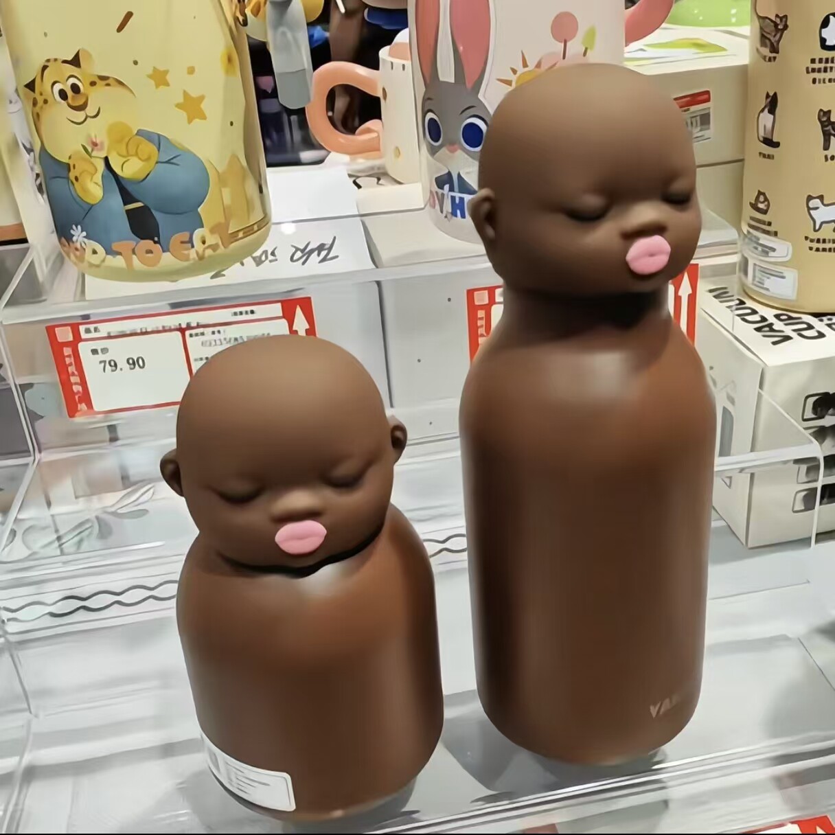 娜塔莎水杯创意小黑娃造型保温杯