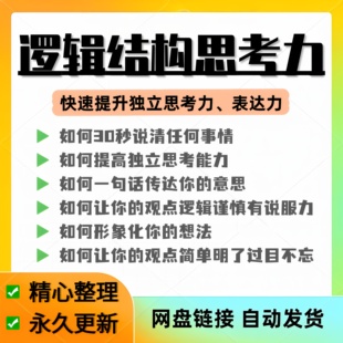 结构化逻辑思维能力训练视频课程表达清晰思维逻辑说服力教程资料