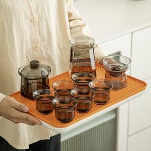 玻璃茶具套装 密胺小茶盘整套 家用轻奢高档功夫茶杯泡茶壶中式 新款