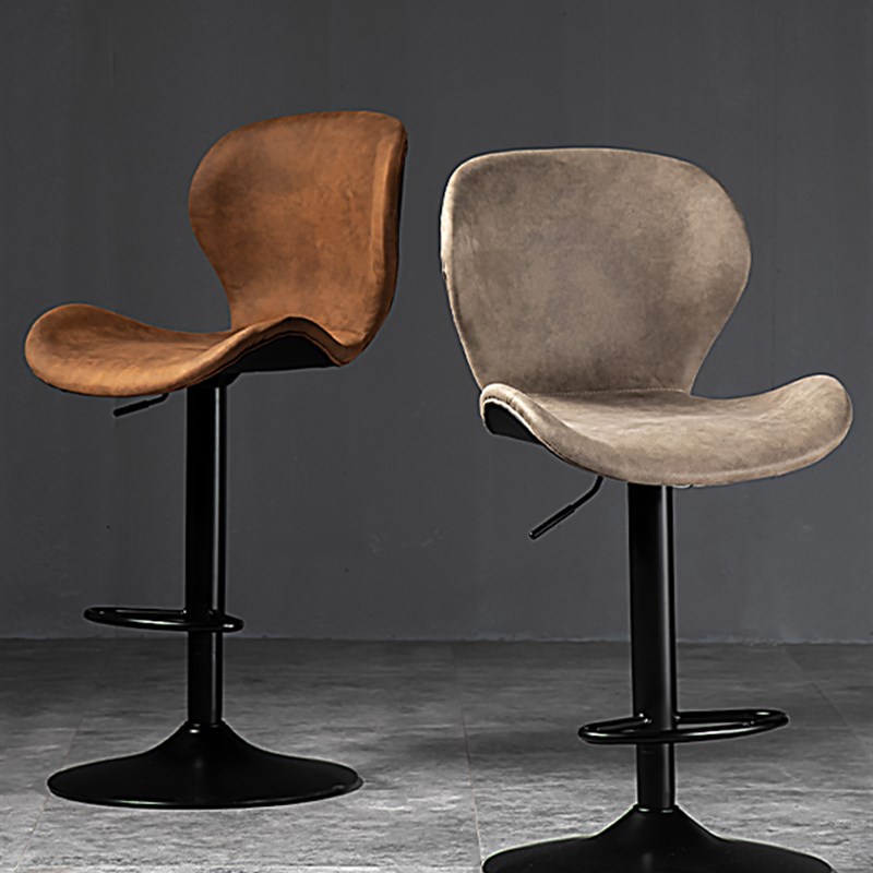 热销欧式简约时尚升降吧台椅旋转轻奢吧椅铁艺美式高脚靠背椅家用