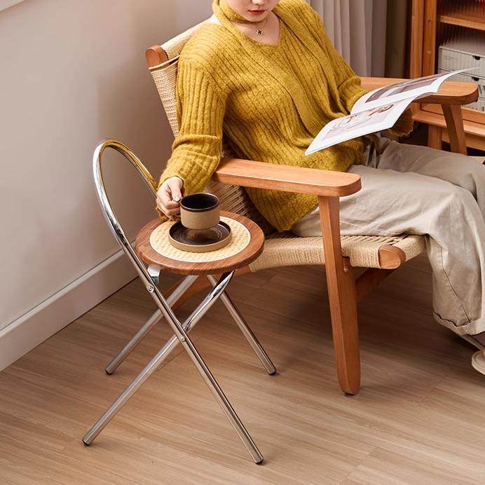 折叠边几中古风创意迷你小茶几轻奢高级感小茶几极简沙发侧边边几