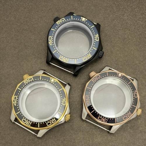新款手表配件海马300精钢41MM表壳潜水表陶瓷圈套件适NH35/36机芯