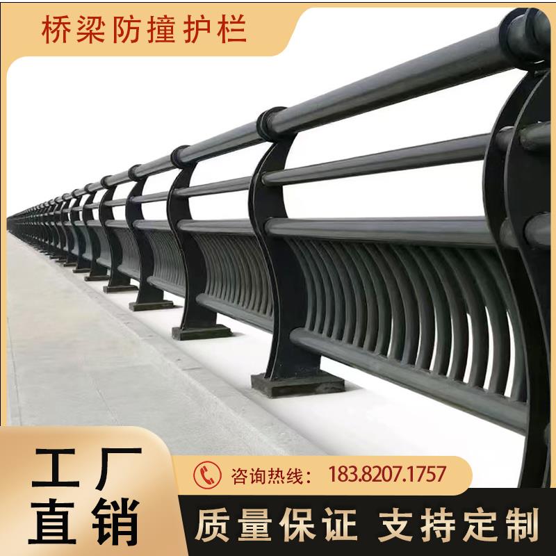 304不锈钢桥梁防撞护栏河道景观人行道隔离高架桥立柱复合管栏杆