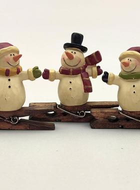 #51025富丽BB原单设计师款树脂摆件桌面摆饰礼帽圣诞节雪人围脖