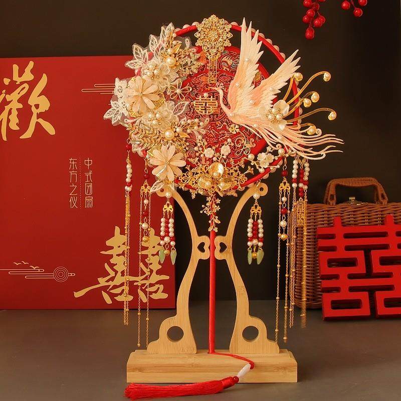 团扇新娘结婚中式古风高级秀禾服重工diy材料包双面双色手工喜扇,家居饰品,工艺扇/团扇/喜扇/折扇,淘宝优惠券,粉丝福利购,淘宝优惠卷