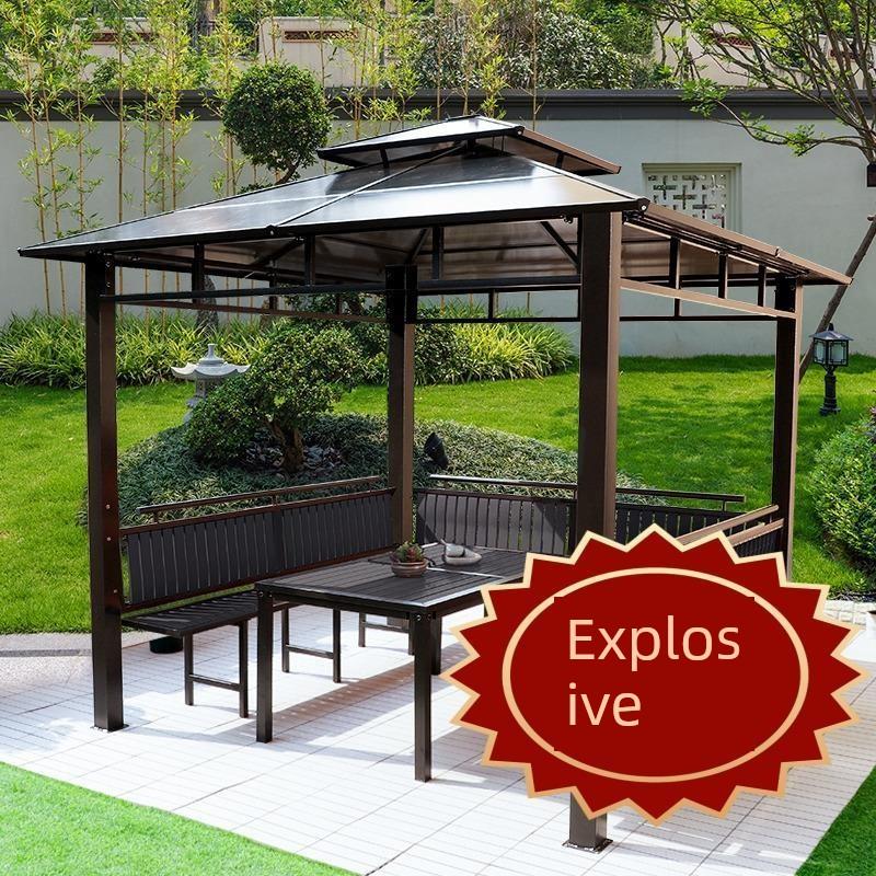 别墅四角亭户外亭遮阳帐篷户外铝合金露天桌简易移动花园庭院