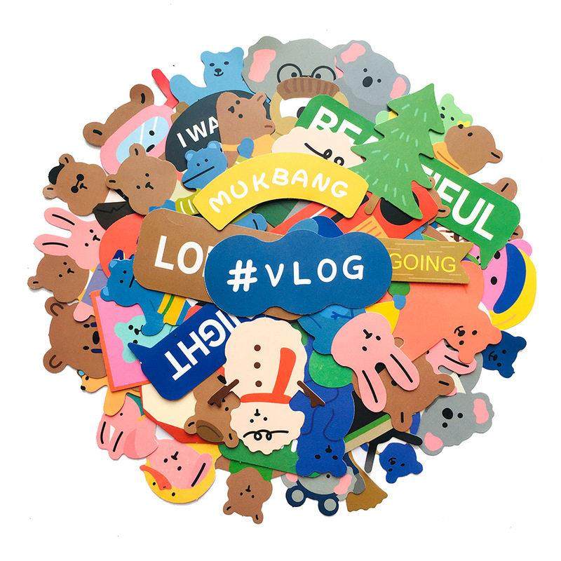 50张带有装饰小图案的防水手册贴纸韩国风格少女心手册熊水杯杯贴,文具电教/文化用品/商务用品,贴纸/立体贴纸,淘宝优惠券,粉丝福利购,淘宝优惠卷