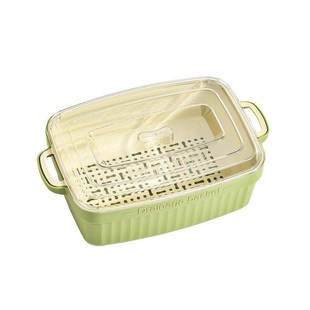 双层沥水篮家用厨房塑料滤水篮镂空洗菜水果篮子淘菜盆客厅水果盘