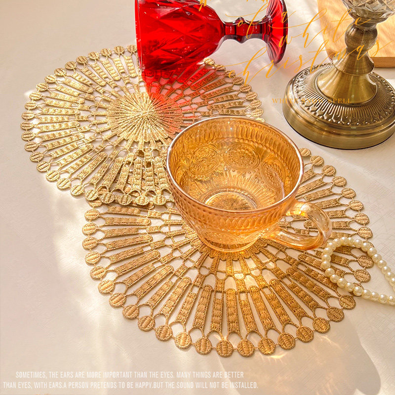 买一发二 外贸出口刺绣餐垫杯垫花瓶装饰垫子高奢镂空防护多用垫,居家布艺,餐垫,淘宝优惠券,粉丝福利购,淘宝优惠卷