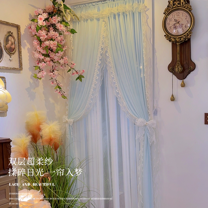 豪华重工法式双层门帘装饰帘子