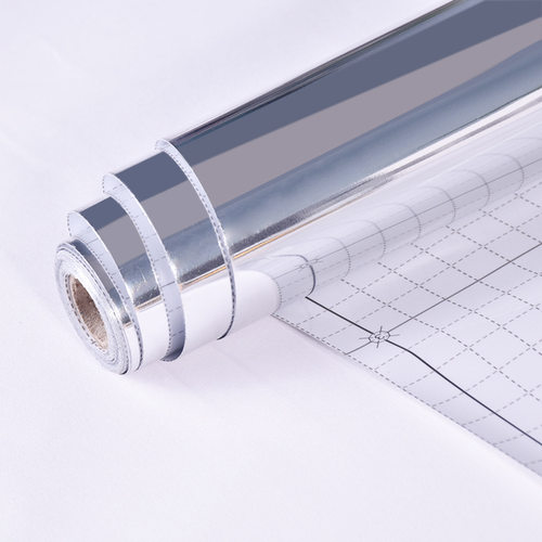 软膜天花灯箱反射膜广告反光纸自粘均匀增亮银色橘皮纹光面锡箔贴