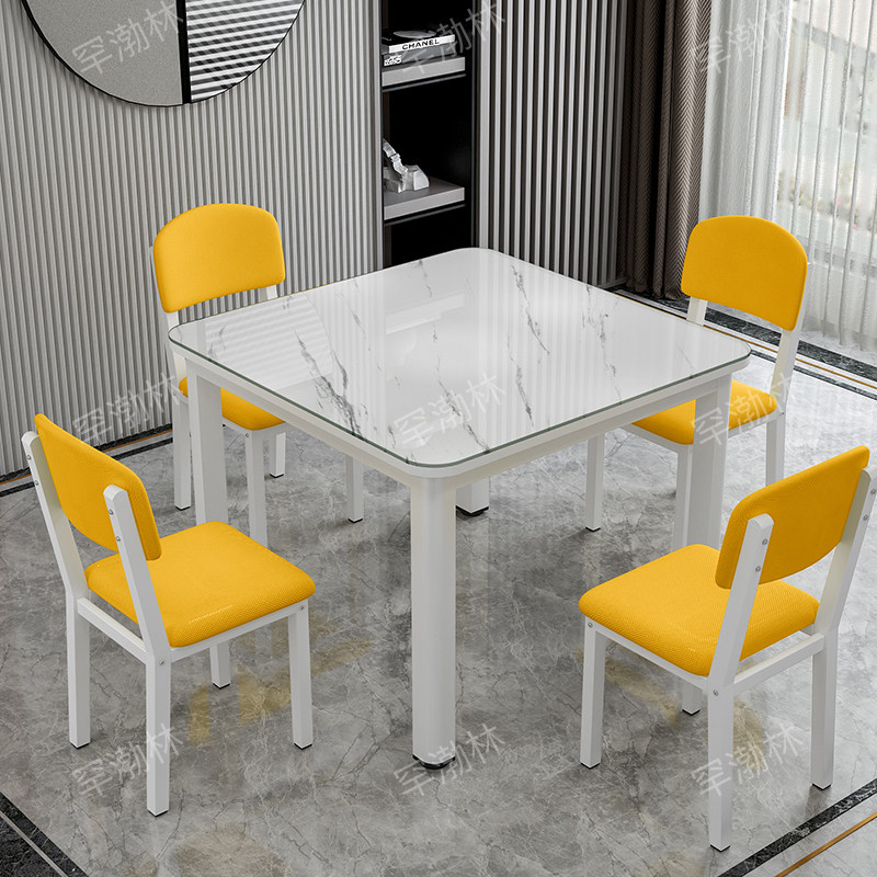 轻奢餐桌家用现代简约小户型吃饭四方桌子北欧钢化玻璃餐桌椅组合,住宅家具,玻璃餐桌,淘宝优惠券,粉丝福利购,淘宝优惠卷