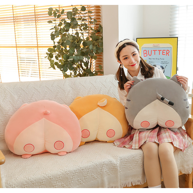 可爱创意网红柯基屁股抱枕创意毛绒靠垫玩具公仔睡觉女生礼物