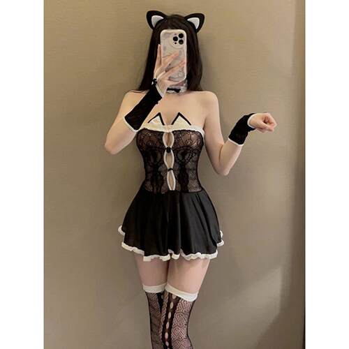 性感小野猫制服套装cosplay猫咪兔女郎洋装纯欲镂空情调女佣装