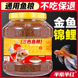 鱼食金鱼锦鲤专用鱼饲料观赏鱼食物高钙家用小颗粒鱼料上浮型鱼粮