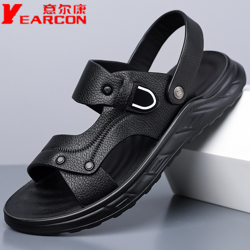 意尔康2026新款夏季皮凉鞋男真皮外穿休闲男士凉鞋拖鞋两用沙滩鞋