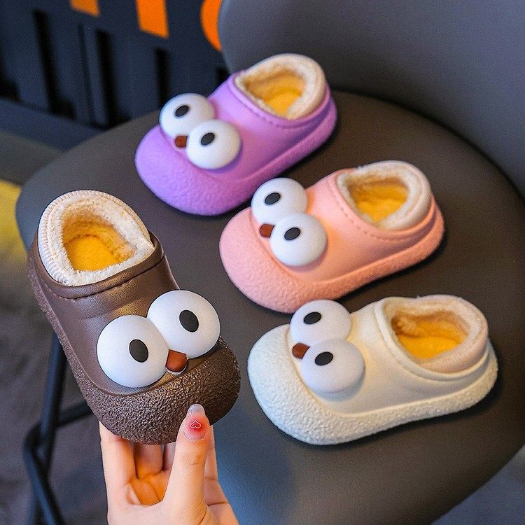儿童棉拖鞋秋冬季男童软底女童居家宝宝室内防滑小孩可爱防水包跟