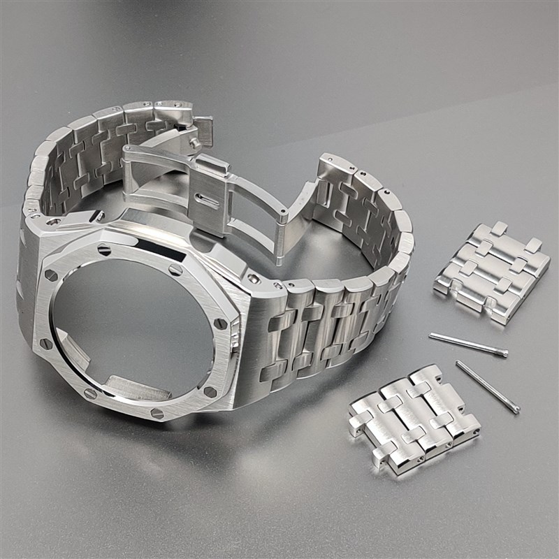 ga2100改装农家橡树离岸型表壳卡西鸥金属配件可替换氟橡胶表带