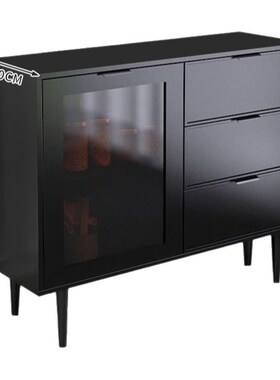 Tal餐边柜轻奢黑色斗柜靠墙一体茶水柜子酒柜现代简约客厅收纳储