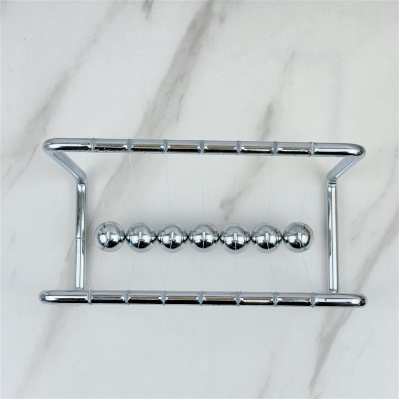 全金属7球牛顿撞球碰碰球物理定律减压摆件创意牛顿摆球工艺品