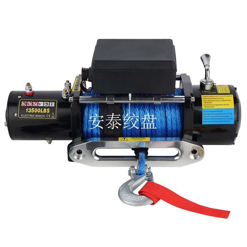 自救越野车用电动绞盘12V13500磅车载绞盘拖车牵引电机绞盘工厂批