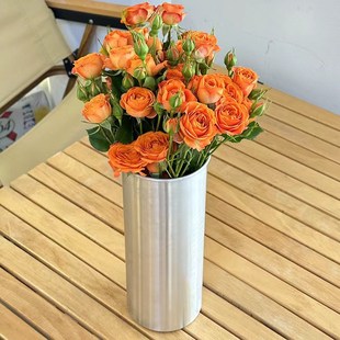 新款直桶铝桶手捧抱桶小号养花桶插花桶醒花桶金属桶花店花艺