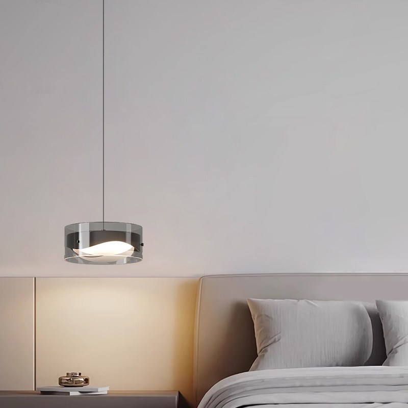 现代简约高级感轻奢玻璃玄关走廊灯意式极简设计师个性圆形过道灯