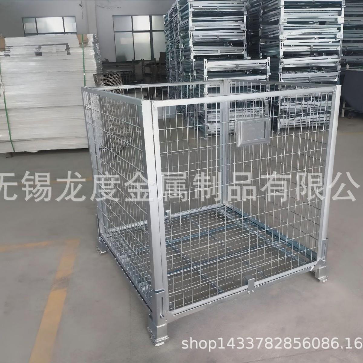 可堆叠瓶胚笼冷镀锌防锈可折叠铁框仓储笼金属网框周转笼饮料笼