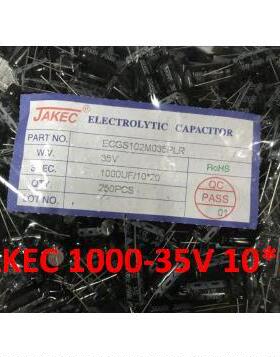 JAKEC全新电解电容 35V1000UF 35V 1000UF 10*20 250PCS/包=50元