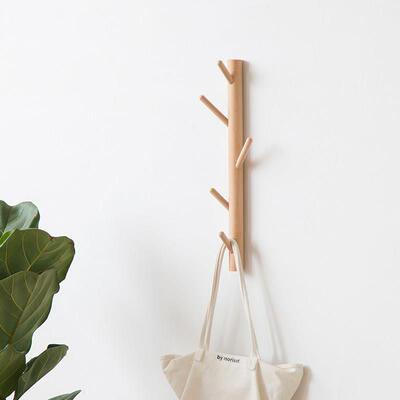 创意原木树枝装饰壁挂衣架实木钥匙挂钩门后玄关衣帽钩架树杈排钩