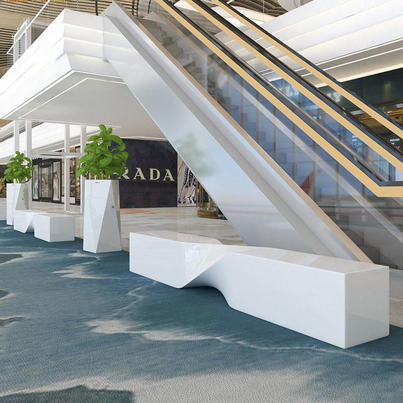 玻璃钢座椅商场休闲坐凳公共休息椅日字波浪长条学校定制户外凳子,商业/办公家具,雕塑,淘宝优惠券,粉丝福利购,淘宝优惠卷