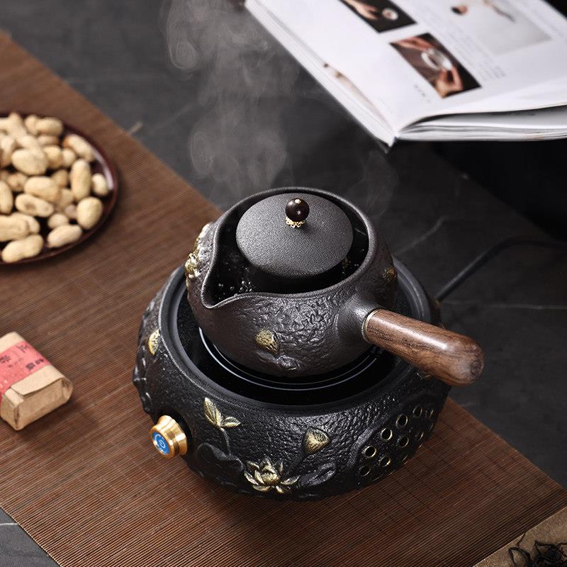 电陶炉煮茶器套装耐高温陶瓷煮茶壶黑白茶普洱茶煮茶炉家用烧茶炉