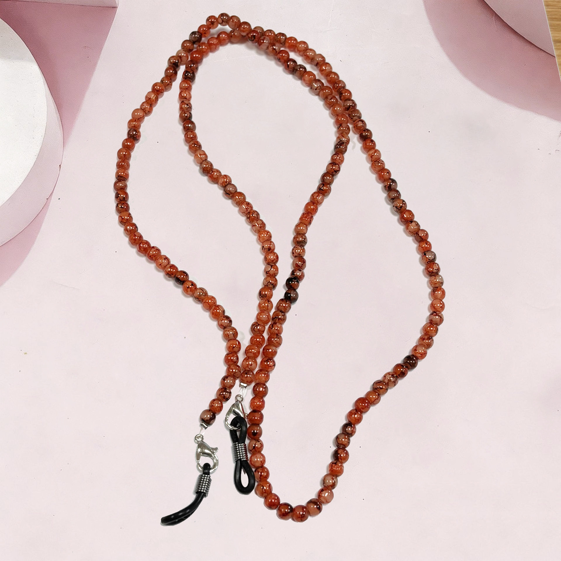 清凉质感琉璃手工串珠眼镜链多功能挂绳防滑链帽子耳机口罩挂链子