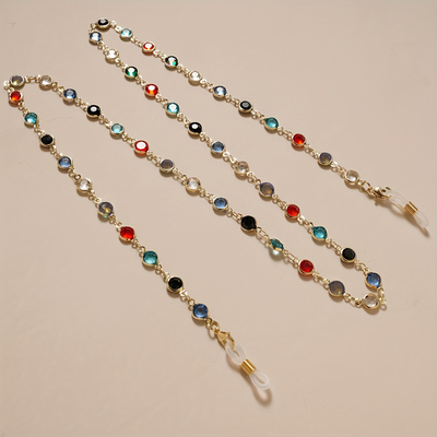 法式轻奢水钻眼镜链条简约时尚韩版百搭太阳眼镜挂脖防丢防滑挂链