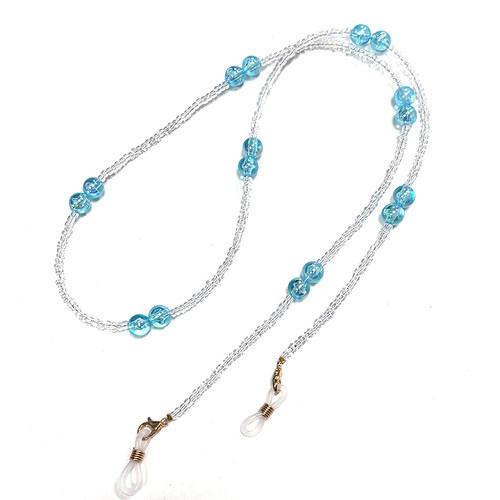 手工串珠眼镜挂链蓝眼泪韩版ins简约太阳眼镜装饰挂脖挂链防滑链