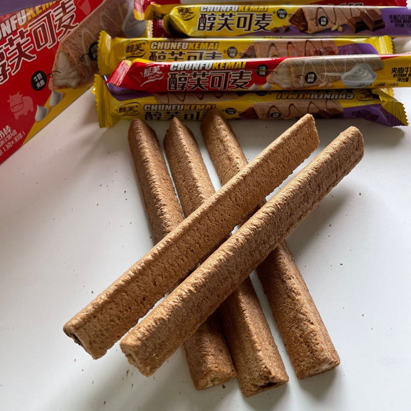 醇芙可麦三角形牛奶巧克力棒夹心威化饼干休闲零食童年回忆零食