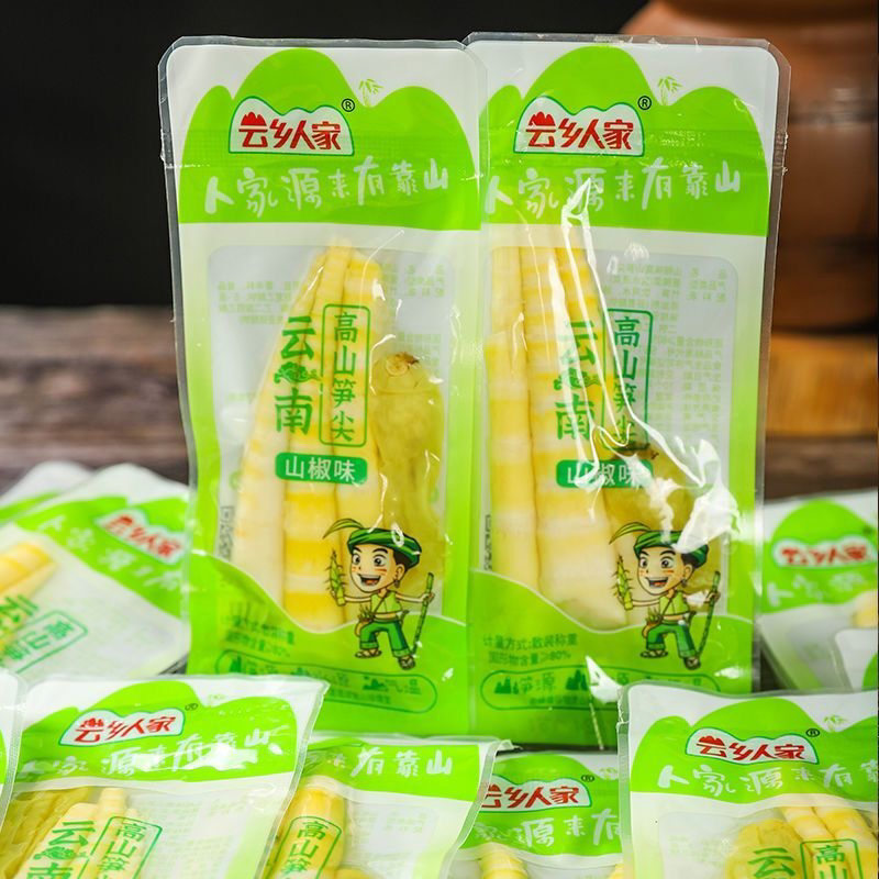 云乡人家竹笋开袋即食泡椒笋尖山椒脆笋云南高山笋尖独立小包装